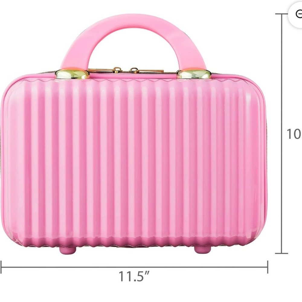 Viral TikTok Pink Hard Shell Cosmetic Travel Case, NWT - Picture 4 of 4